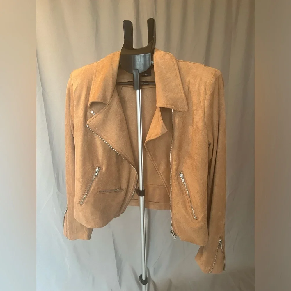 Tan Faux Suede Women's Jacket - Picture 1 of 6